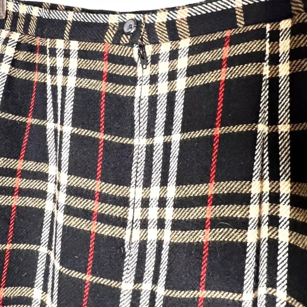 Briggs NY Pencil Skirt 14 Vtg Plaid Tassel Wool Tartan Office Christmas Party - Picture 3 of 9